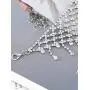 Nicute Festival Rhinestone Choker Necklace Full Crystal Silver Necklaces Chain Summer Club Neck Jewelry Accessories for Women and Girls