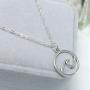 TseanYi Boho Layered Wave Necklaces Choker Silver Circle Pendant Necklace Chain Vintage Layering Necklace Jewelry for Women and Girls