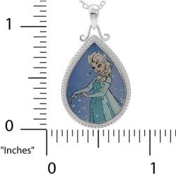 Disney Frozen Silver Plated Teardrop Pendant, 18'' Chain