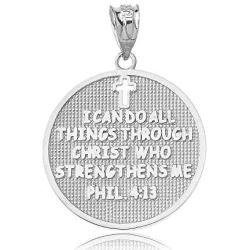 Philippians 4:13 | I Can Do All Things Through Christ Who Strengthens Me Pendant in Solid Sterling Silver