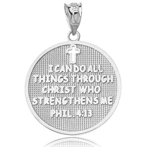 Philippians 4:13 | I Can Do All Things Through Christ Who Strengthens Me Pendant in Solid Sterling Silver