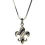 Fleur De Lis Pendant Necklace GOLD TONE New Orleans Football The Saints Rhinestone Jewelry Black and Gold Gift Idea New Orleans Who Dat !