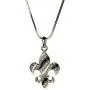 Fleur De Lis Pendant Necklace GOLD TONE New Orleans Football The Saints Rhinestone Jewelry Black and Gold Gift Idea New Orleans Who Dat !