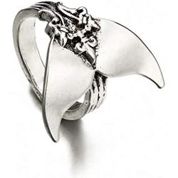 Giwotu Womens Mens Ring Mystical Mermaid Ring Vintage Antique Silver Whale Tail Midi Finger Knuckle Rings for Women Jewelry 3903