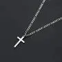 TASBERN Simple Cross Necklace Silver Stainless Steel Plain Cross Pendant Neklace for Men Women Figaro Chain 18-24 Inch TASBERN Simple Cross Necklace Silver Stainless Steel Plain Cross Pendant Neklace for Men Women Figaro Chain 18-24 Inch