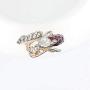 HSQYJ Dragon Ring Devil Tail Arrows Enamel Crystal Rings Gothic Dragon Engagement Anniversary Party Statement Rings Simple Fashion Creative Jewelry for Women Men Gift Plated Rose Gold