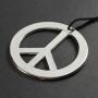 Skeleteen Silver Peace Sign Pendant - 1960s 1970s Hippie Party Accessories Necklace - 1 Piece