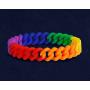 Fundraising For A Cause | Rainbow Chain Link Silicone Pride Bracelets - Adult Pride Wristbands - LGBTQ+ Bracelets for Women & Men