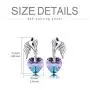TOUPOP S925 Sterling Silver Horse Earrings Dangle Drop Earrings with Purple Crystal Good Luck Horse Jewelry Gifts For Girls Women Horse Lovers Birthday Mother’s day Gifts