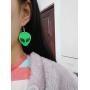 YINLIN Acrylic Green Alien Head Dangle Drop Earrings