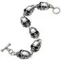 Mens Handmade Vintage Gothic Skull Link Bracelets, Metal Stainless Steel Valentine Birthday Gifts for He