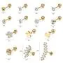 YADOCA 14 Pairs Stainless Steel Ear Cartilage Piercing Earrings Helix Tragus Barbell for Women Men Moon Star Heart Flower CZ Stackable Cartilage Earrings Set Silver-tone Rose Gold-tone Rose Gold-tone