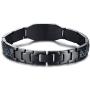 MPRAINBOW Mens Personalized Bracelet Message/Scripture/Quote/Proverb/Inspiring Words Engraved Stainless Steel Black Carbon Fiber Inlay Watch Band Adjustable Link Bracelet for Men Boy