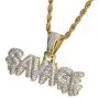 BLINGMC Hip Hop Men Jewelry Personality Letter Savage Bling Copper Pendant Name Necklace Personalized Iced Out Necklace