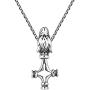 AeraVida Supreme Viking Wolf Thors Cross .925 Sterling Silver Pendant Necklace