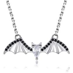 APOTIE 925 Sterling Silver Bat Pendant Necklace Jewelry Gift for Women Teen Girl