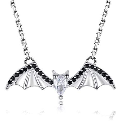 APOTIE 925 Sterling Silver Bat Pendant Necklace Jewelry Gift for Women Teen Girl