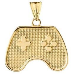 Fine 10k Yellow Gold Video Game Controller Charm Pendant