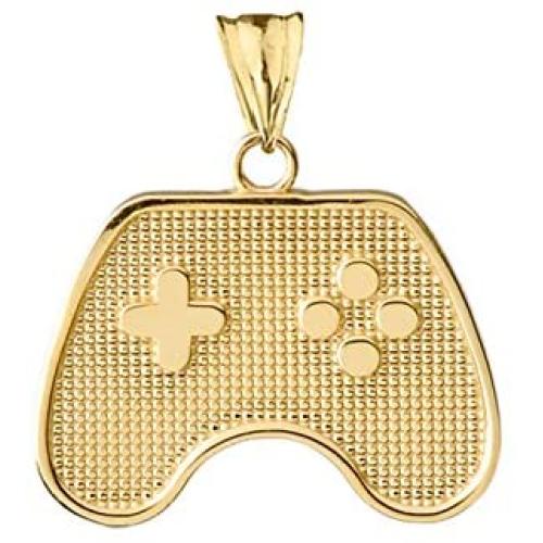 Fine 10k Yellow Gold Video Game Controller Charm Pendant