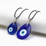 2-4 Pcs Blue Evil Eye Pendant Necklace Good Luck Circle Eye Beaded Protection Amulet Rope Chain Jewelry for Women Girls