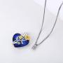 JUSTKIDSTOY Cremation Jewelry for Ashes 925 Sterling Silver Sunflower Urn Necklace with Crystal Keepsake Memorial Gift for Ashes of Loved Ones