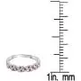 Dazzlingrock Collection 14k Round Ruby & White Diamond Ladies Anniversary Wedding Stackable Band Swirl Ring, White Gold