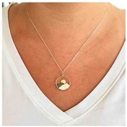 Olbye Women Mountain Necklace Sun Wave Pendant Necklaces for Women and Girls Traveler Gifts Mountain Charm Necklace Jewelry (Silver 5)