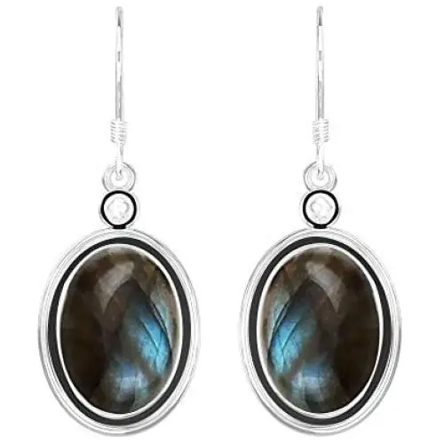 Natural Moonstone Labradorite Lapis Copper Turquoise Rose Quartz Onyx Dangle Earrings Sterling Silver Vintage Boho Bohemian Style for Women Natural Moonstone Labradorite Lapis Copper Turquoise Rose Quartz Onyx Dangle Earrings Sterling Silver Vintage Boho Bohemian Style for Women