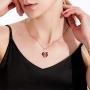 I Love You Jewelry with Ruby Red/Sapphire Blue Heart Birthstone Crystal, Rose Gold/Silver Tone Plating Pendant Valentines Day Necklaces for Women Wife Girls Girlfriend Gifts, 18+2