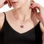 I Love You Jewelry with Ruby Red/Sapphire Blue Heart Birthstone Crystal, Rose Gold/Silver Tone Plating Pendant Valentines Day Necklaces for Women Wife Girls Girlfriend Gifts, 18+2