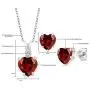 Gem Stone King 925 Sterling Silver Red Garnet Pendant Earrings Set For Women (3.68 Ct Heart Shape with 18 Inch Silver Chain) Gem Stone King 925 Sterling Silver Red Garnet Pendant Earrings Set For Women (3.68 Ct Heart Shape with 18 Inch Silver Chain)