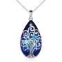 POPLYKE Tree of Life Crystal Pendant Necklace Family Tree Teardrop Crystal Jewelry for Women Mother for Her