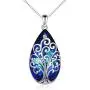 POPLYKE Tree of Life Crystal Pendant Necklace Family Tree Teardrop Crystal Jewelry for Women Mother for Her