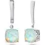 Nicole Miller Fine Jewelry - Sterling Silver with 8mm Cushion Cut Gemstone Dangle Drop Earrings