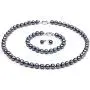 JYX Pearl Necklace Bracelet Set AAA Elegant 8-9mm Round Black Freshwater Cultured Pearl Necklace Bracelet Set for Women JYX Pearl Necklace Bracelet Set AAA Elegant 8-9mm Round Black Freshwater Cultured Pearl Necklace Bracelet Set for Women