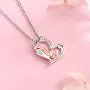 Love Heart Couples Necklace - 925 Sterling Silver CZ Lovers Jewelry to My Wife Necklaces Birthday, Valentines Day Gift, (Rose Gold) Love Heart Couples Necklace - 925 Sterling Silver CZ Lovers Jewelry to My Wife Necklaces Birthday, Valentines Day Gift, (Rose Gold)