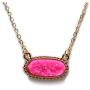 Miracle Collection Faux Druzy Stone Light Weight Fashion Trendy Pendant Necklace for Women and Girls