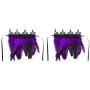 CHICTRY 1 Pair Feather Cuffs Halloween Wrist Cuffs Bracelets with Ribbon Ties for Victorian Cosplay Costume Game Party