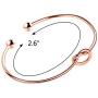 ANBALA Love Knot Bangle Bracelet Bridesmaid Gifts Bracelets, Tie The Knot Cuff Bangle Stretch Bracelet for Bridesmaid, Rose Gold Tone, Set of 3 4 5 6 7 8