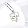 925 Sterling Silver Doves Birds Faith Hope Love with Open Heart Pendant Necklace for Women Teenage Girls, 18inches