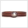 Heavstjer Punk Alloy Buckle Wristband Leather Cuff Bracelet