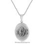 Bling Jewelry Personalize Oval Religious Medal Medallion Sacred Heart of Jesus Photo Pendant Necklace for Men for Teen Silver Tone Stainless Steel