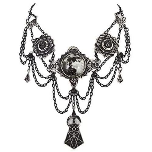 Restyle Gothic Victorian Moon Geometry Choker Crescent Moon Jewelry Necklace