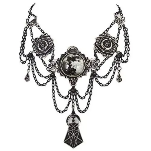 Restyle Gothic Victorian Moon Geometry Choker Crescent Moon Jewelry Necklace Restyle Gothic Victorian Moon Geometry Choker Crescent Moon Jewelry Necklace