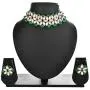 Efulgenz Crystal Kundan Pearl Rhinestone Indian Boho Floral Choker Neckalce Earrings Wedding Bridal Jewelry Set