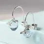 JEWME 925 Sterling Silver Mermaid Teardrops Dangle Earring Fishtail Eardrop Sea Blue Crystal Stone Ear Hoop Jewelry Ocean Gift