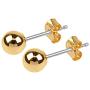 Lifetime Jewelry 5mm Round Ball Stud Earrings 24k Real Gold Plated for Women and Men