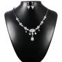 LOYALLOOK Costume Jewelry for Women Necklaces CZ Teardrop Bridesmaid Earrings Rhinestone Necklace Wedding Jewelry for Bride