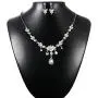 LOYALLOOK Costume Jewelry for Women Necklaces CZ Teardrop Bridesmaid Earrings Rhinestone Necklace Wedding Jewelry for Bride