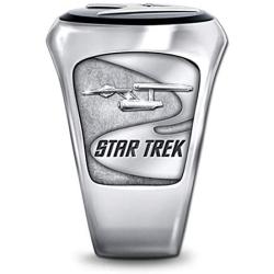 Star Trek Ring Stainless Steel Rings For Men Star Trek Original Command Symbol Star Trek U.S.S. Enterprise NCC-1701 Starship Ring Personalized Charm Jewelry Retro Rings Best Gift For Boys Husband